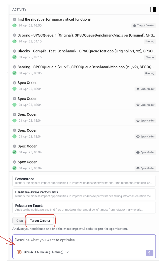 Agent Targeting — select and configure