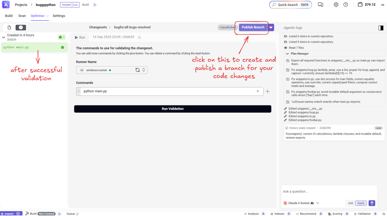 Publish branch