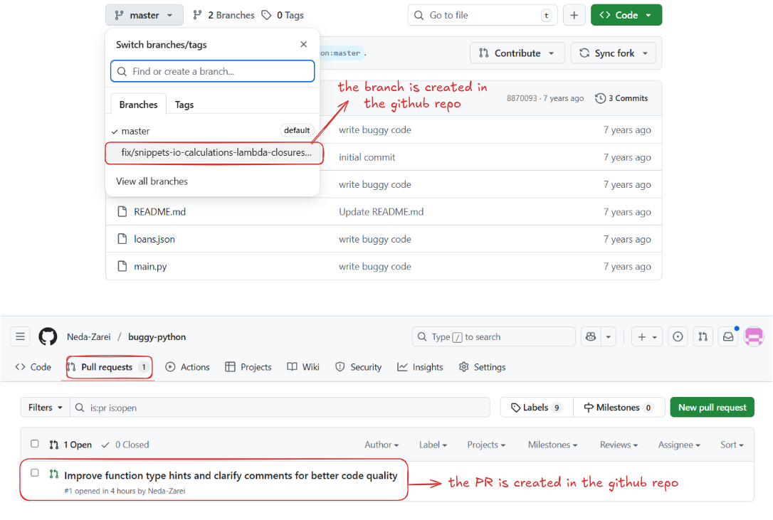 GitHub Pull Request View