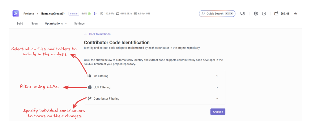 Contributor Code Identification