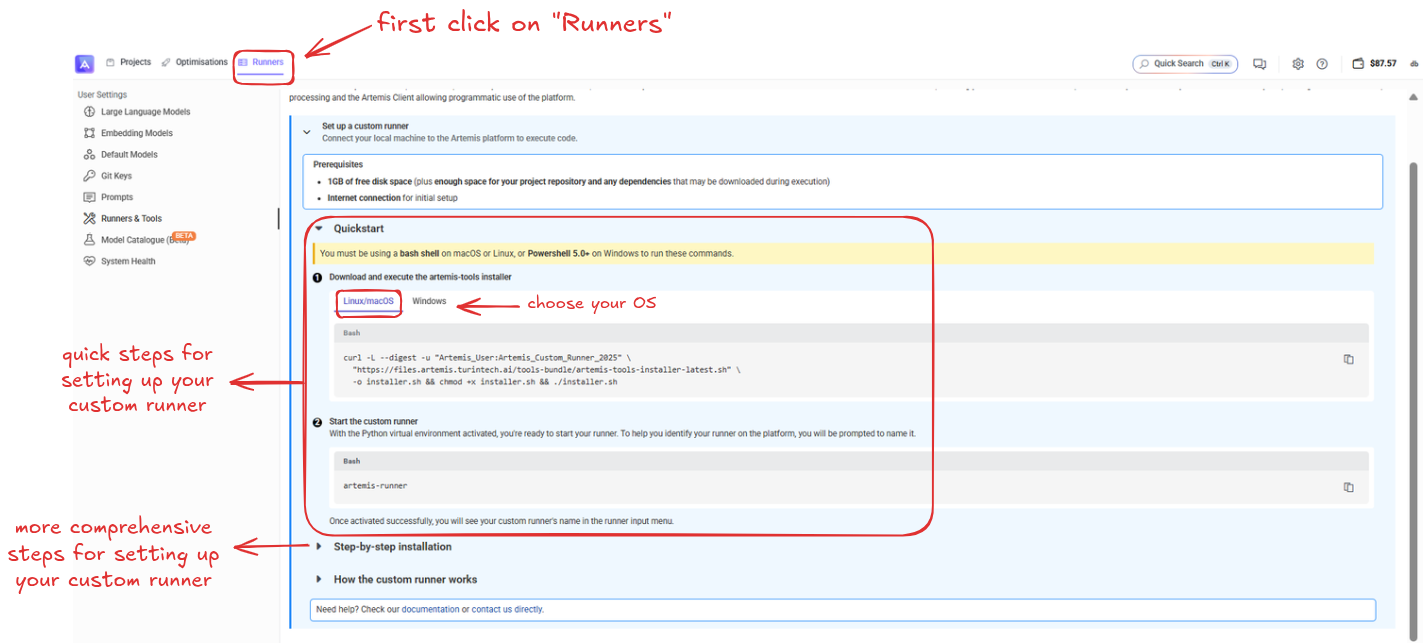 Runners Section