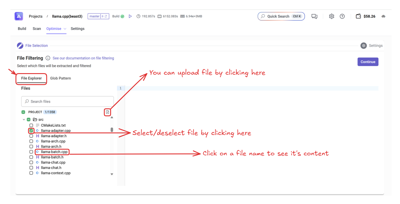 File selection