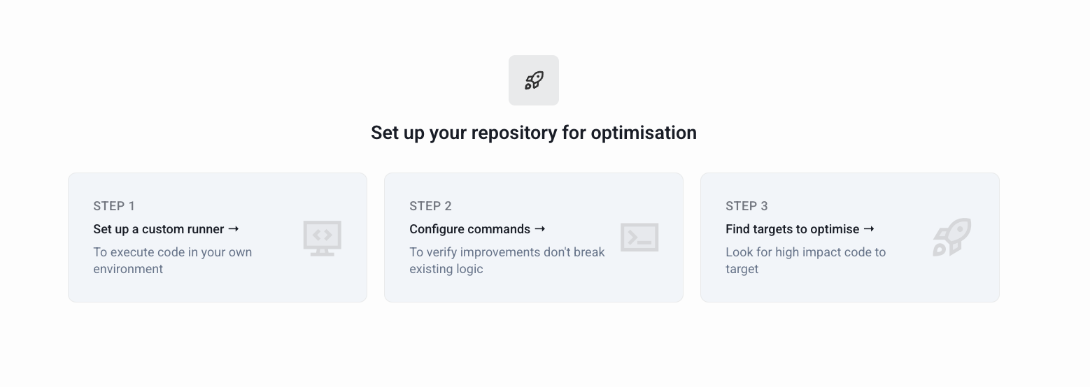 Optimisation setup flow
