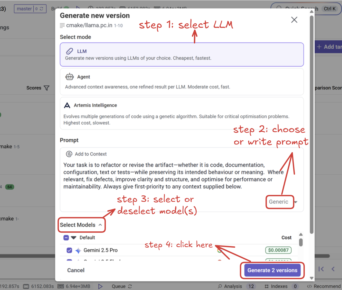 generate with LLM 