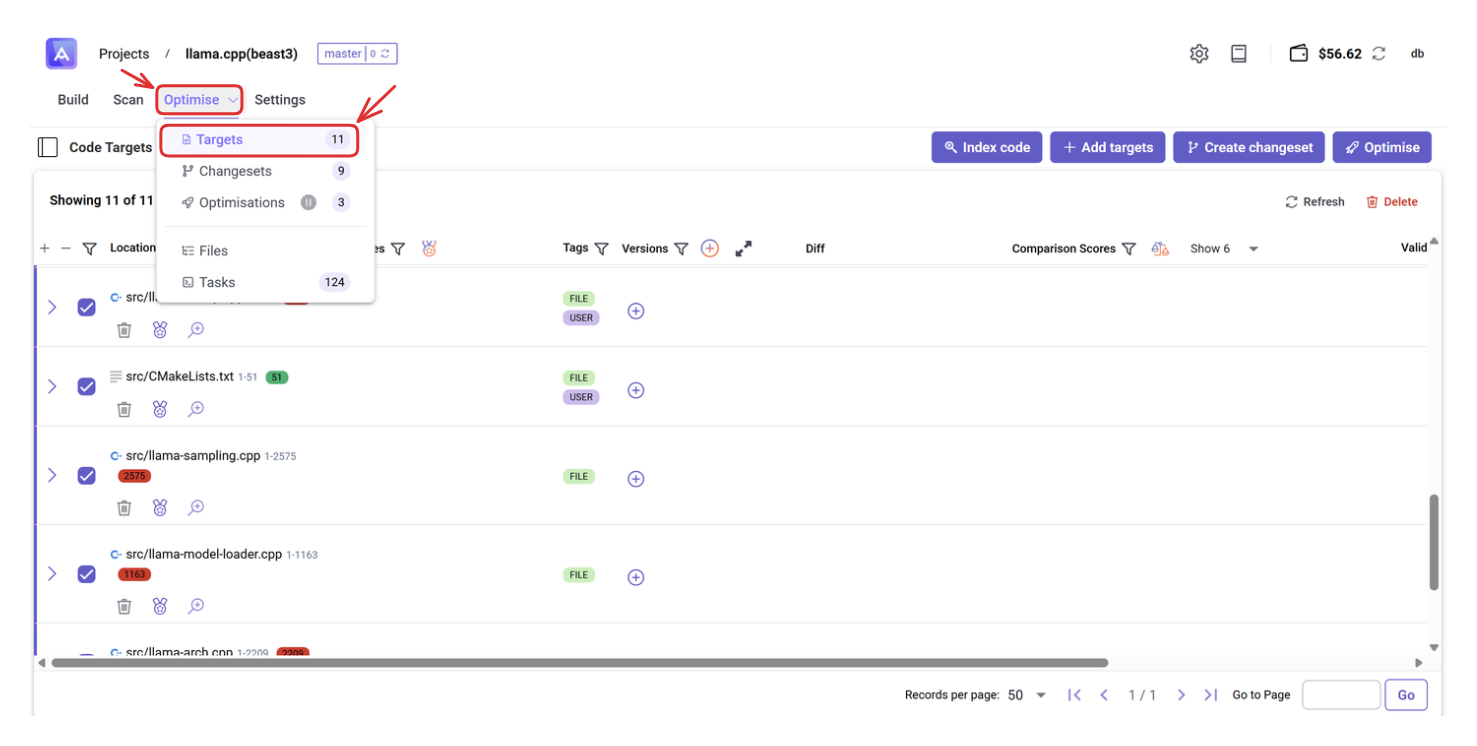targets overview