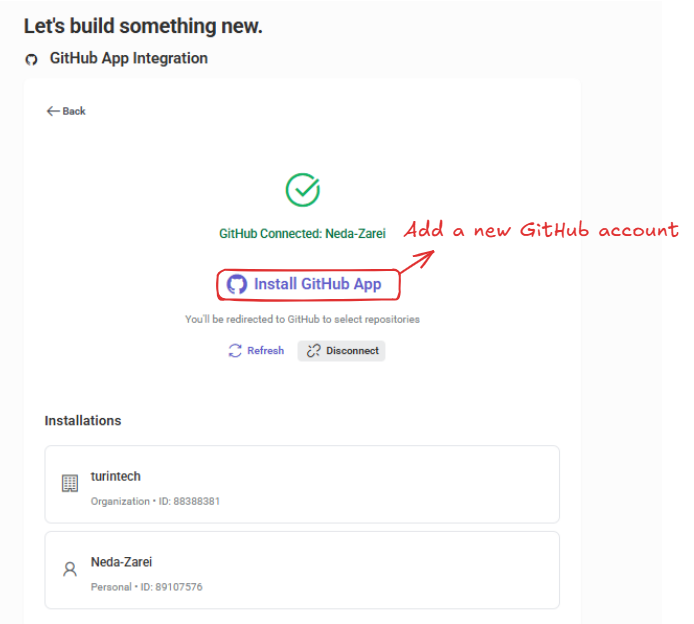 GitHub App integration options
