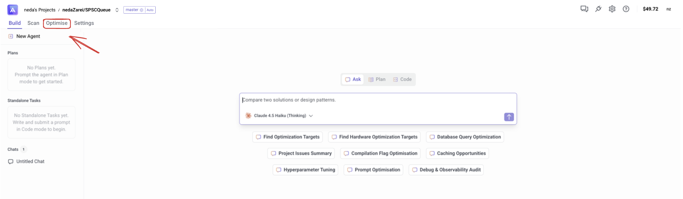 Navigate to Optimise