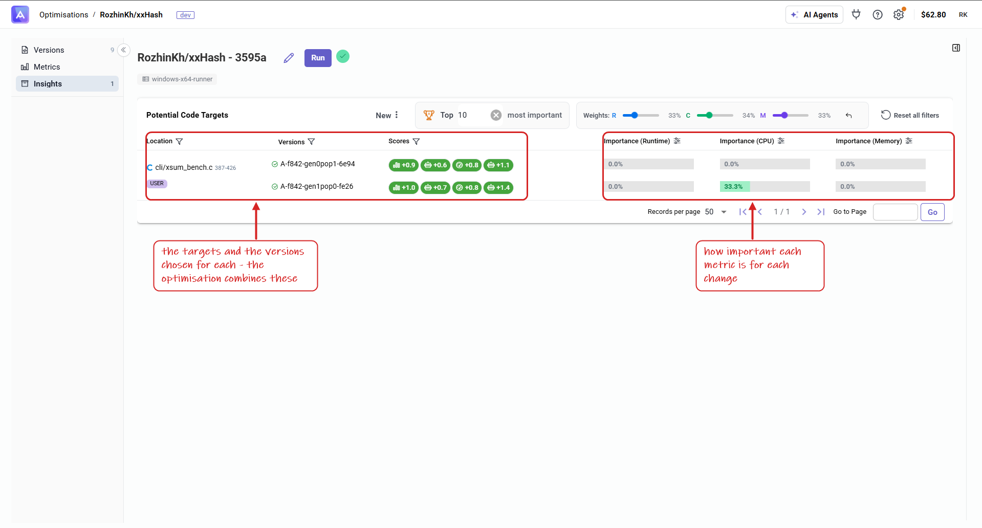 Potential code targets