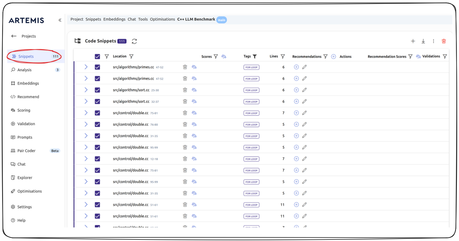 Snippets overview