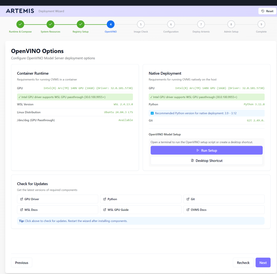 Step 4 - OpenVINO Setup