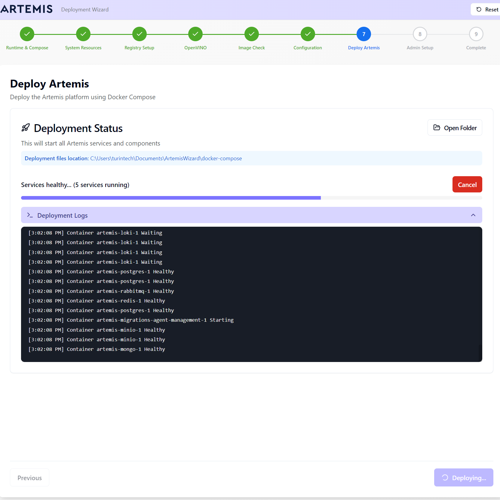 Step 7 - Deployment Progress