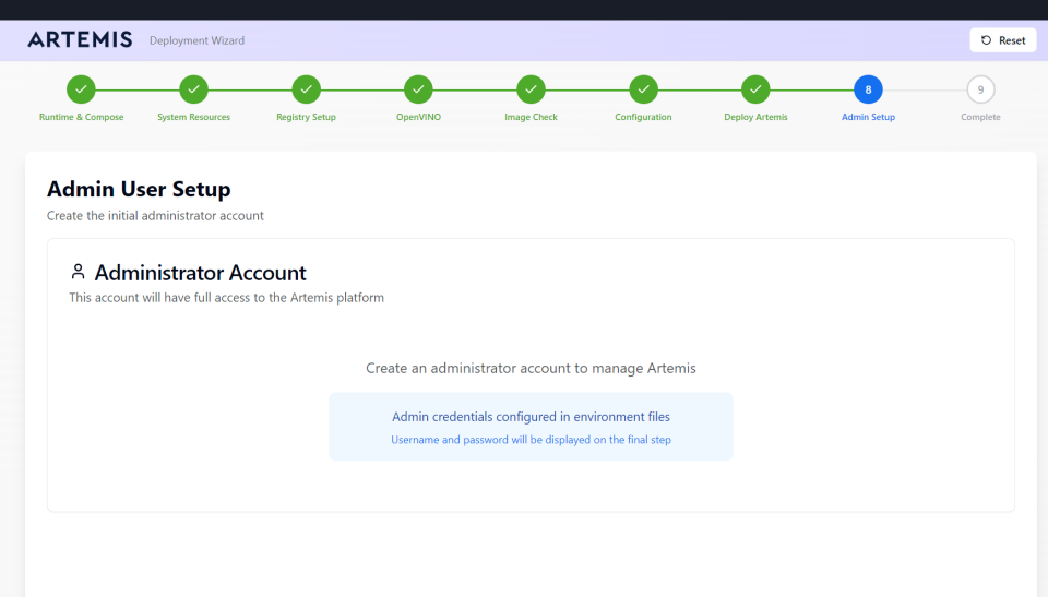Step 8 - Admin Setup