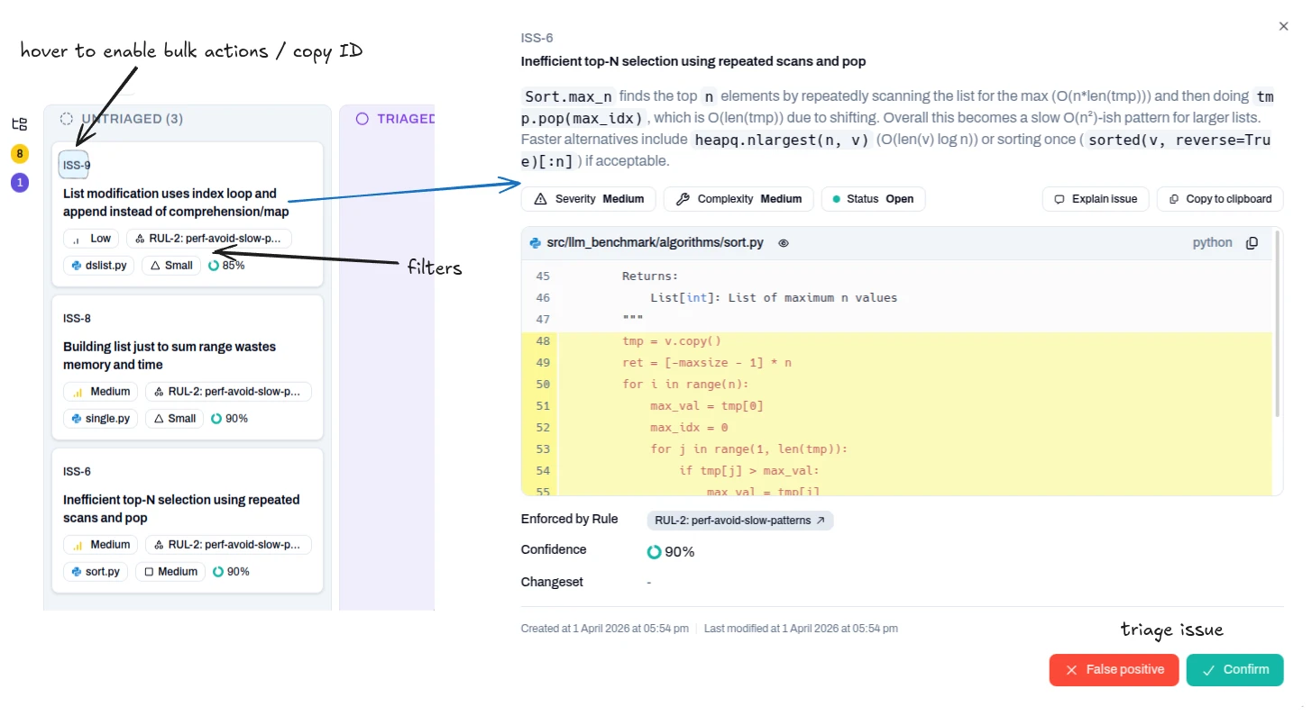 Triage and fix issues