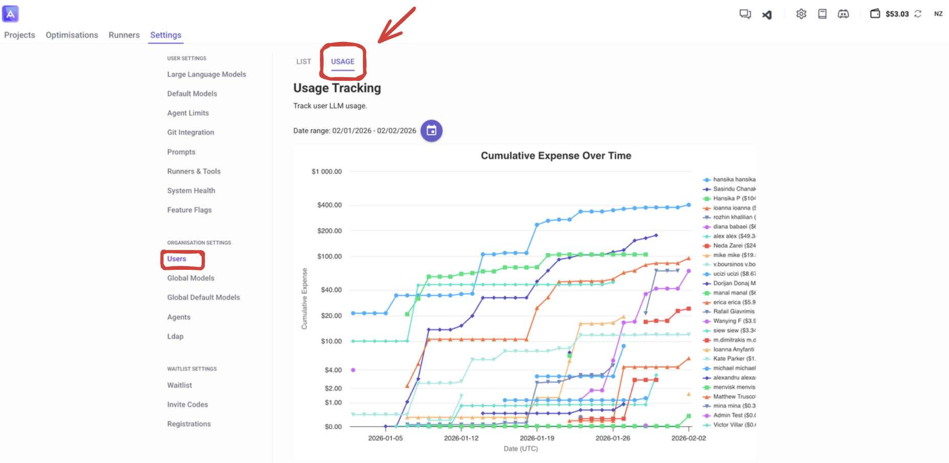 Usage Tracking