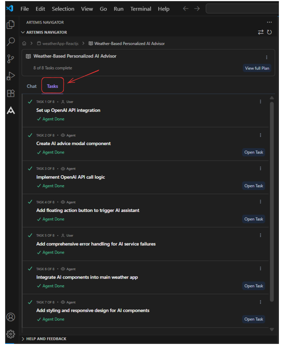 Tasks View