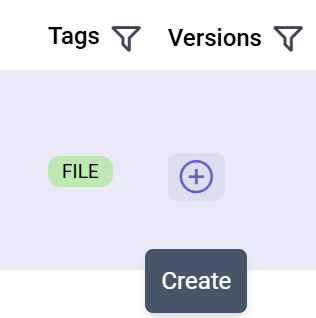 Open the Create menu to start version generation
