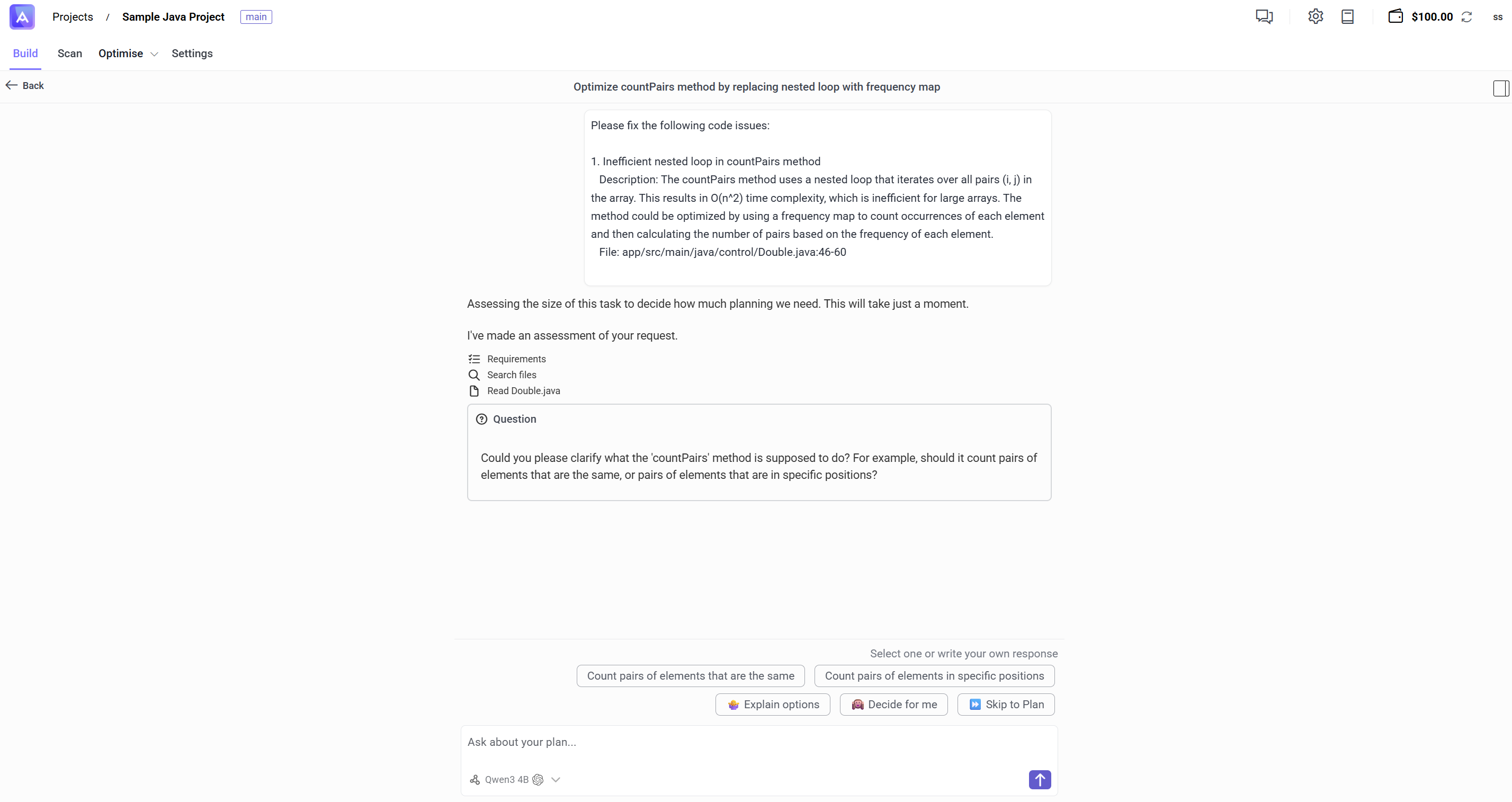 Planning agent in action
