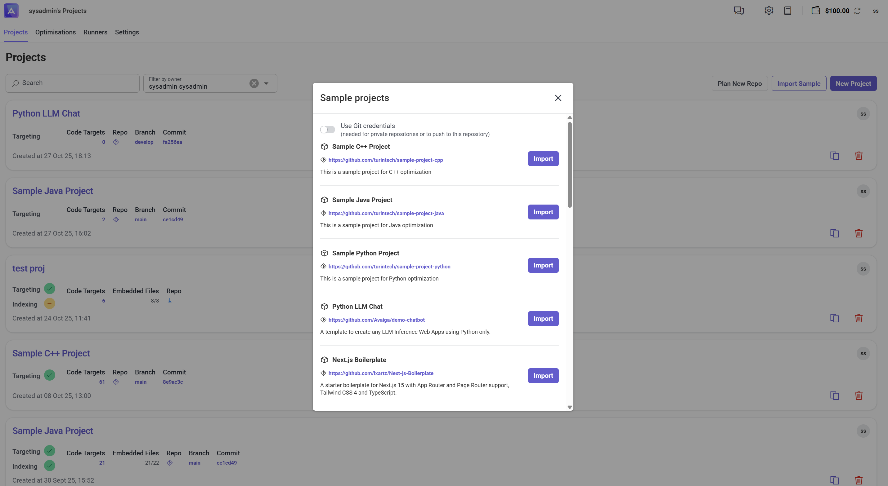 Sample project ready to import