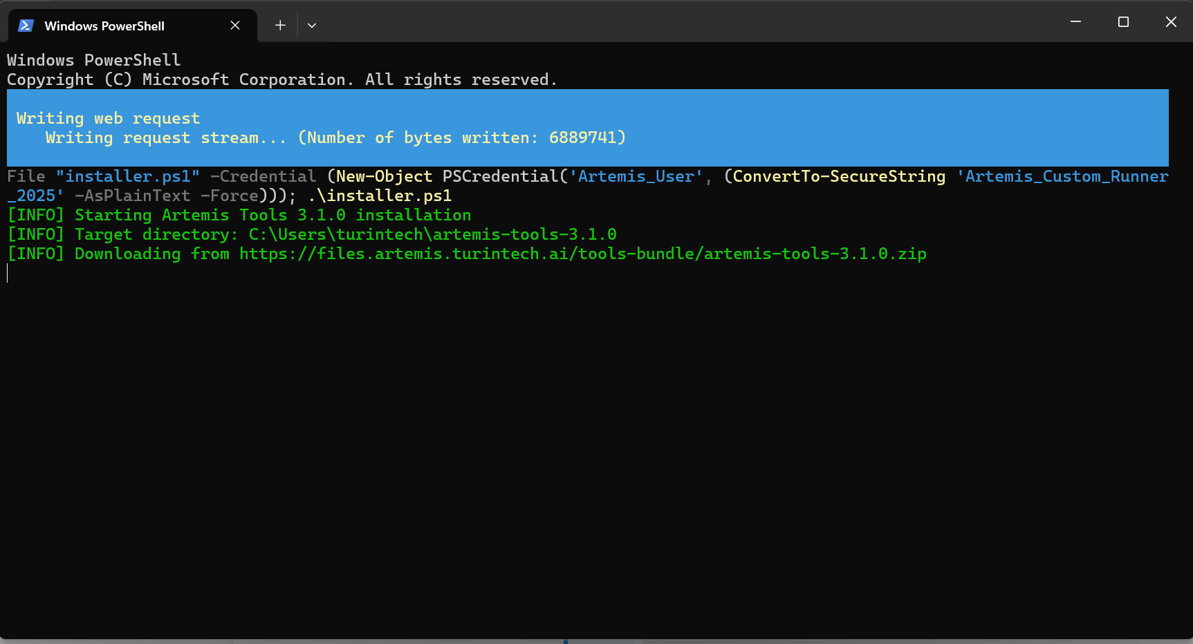 Runner setup progress