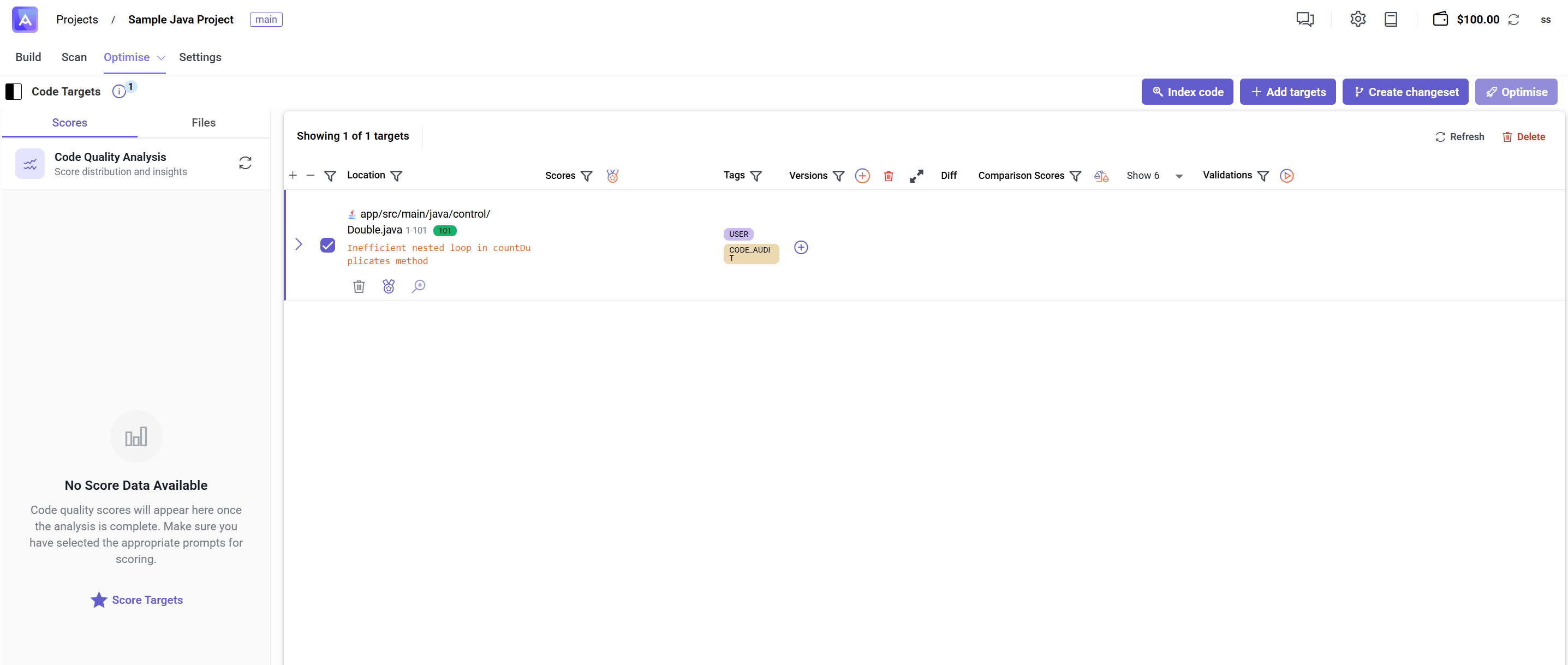 Add target from scan issue