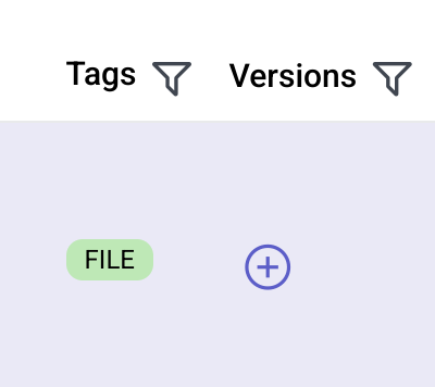 Click the Create icon to generate a new version